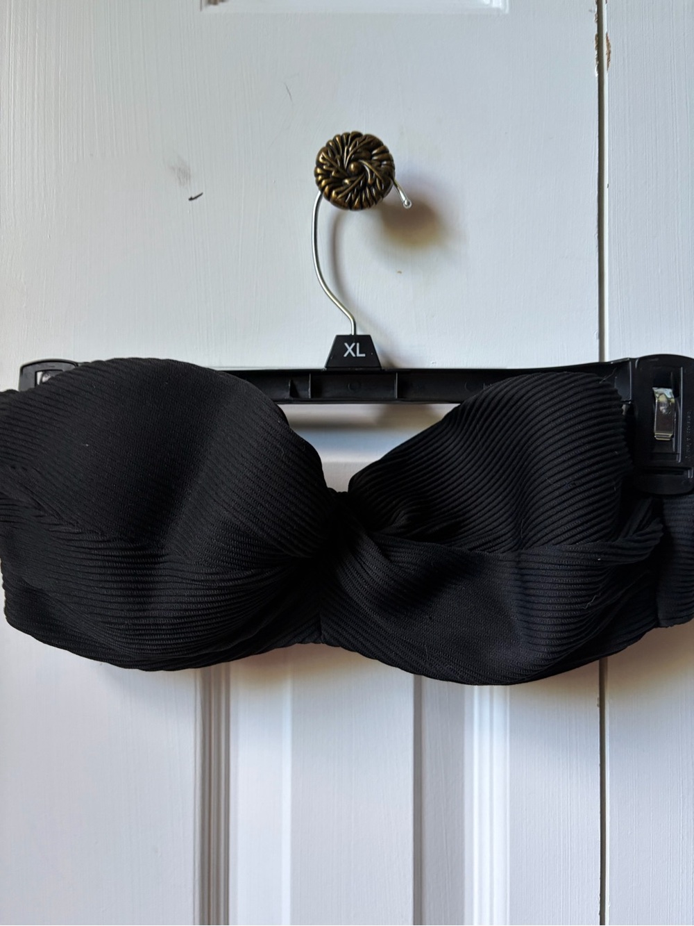 H&M Black Ribbed Strapless Bandeau - XL